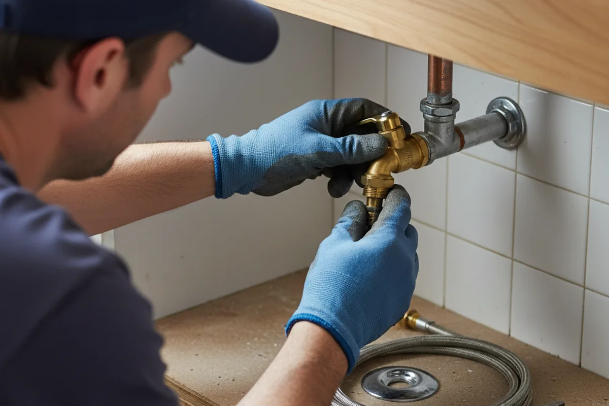 Shutoff valve and fitting work during Emergency Plumbing in Parma